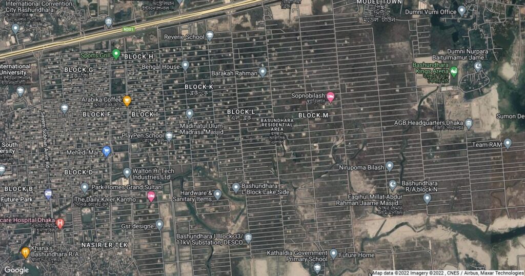 Bashundhara R/A All Block Map